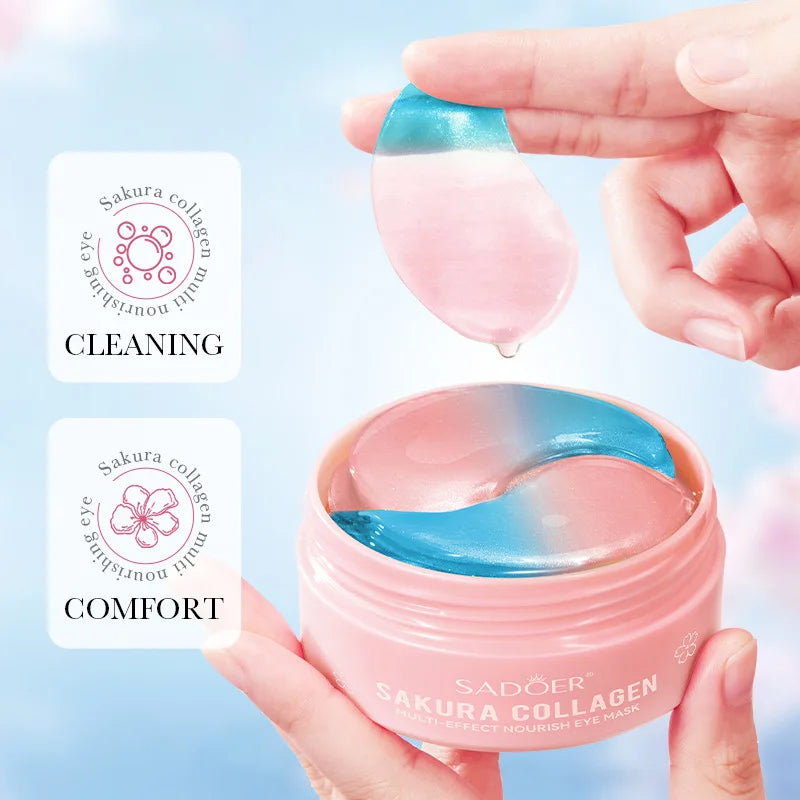 SADOER Sakura Collagen Eye Masks 60pcs – Hydrogel Eye Patches