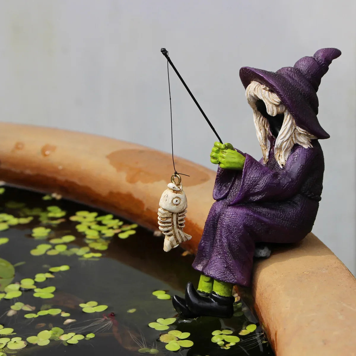 Halloween Ghost Festival Fishing Witch Resin Handicraft Display Fish