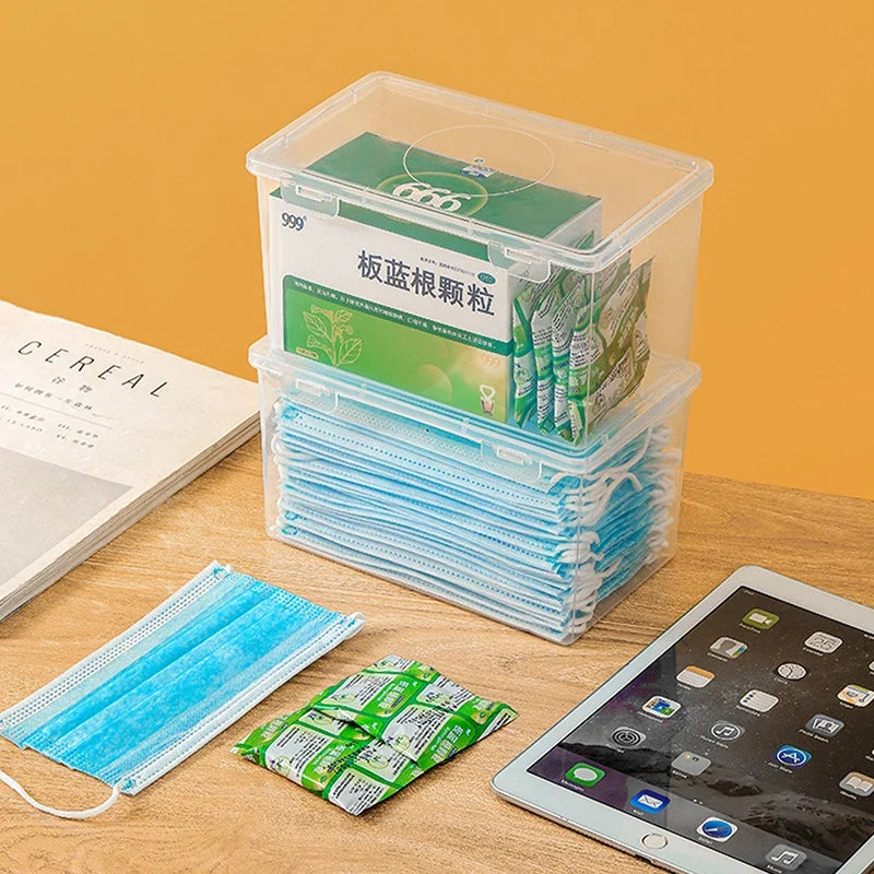 Dustproof Storage Box with Lid – Wipes & Mask Organizer