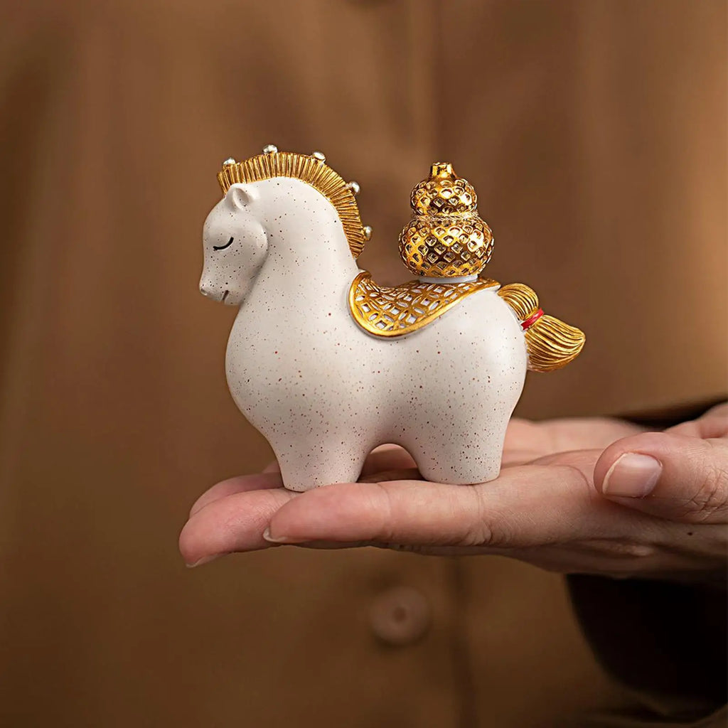 Chinese New Year 2026 Horse Statue Set of 2 | Lunar New Year Decor