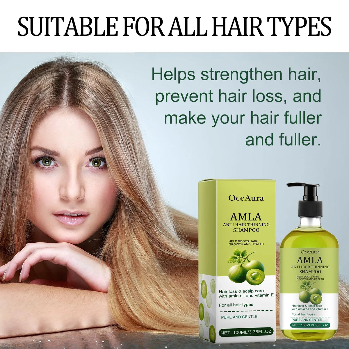 OceAura Amla Oil Shampoo | Volumizing & Strengthening – 100ml