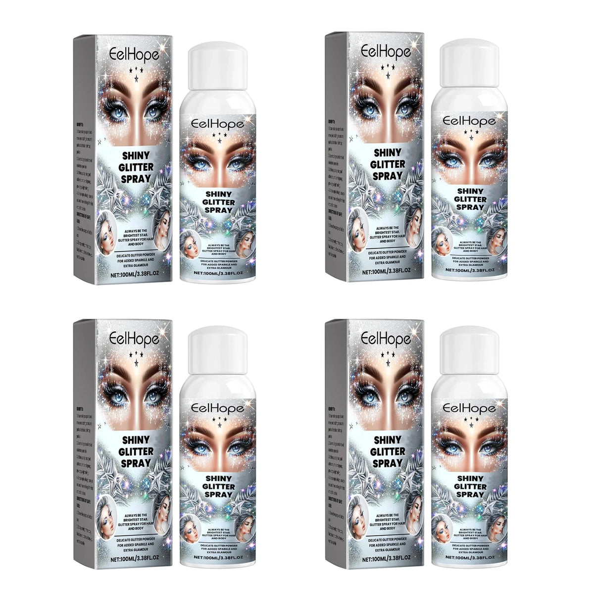 Eelhope Body Glitter Spray – Shimmer Highlighter for Face & Hair