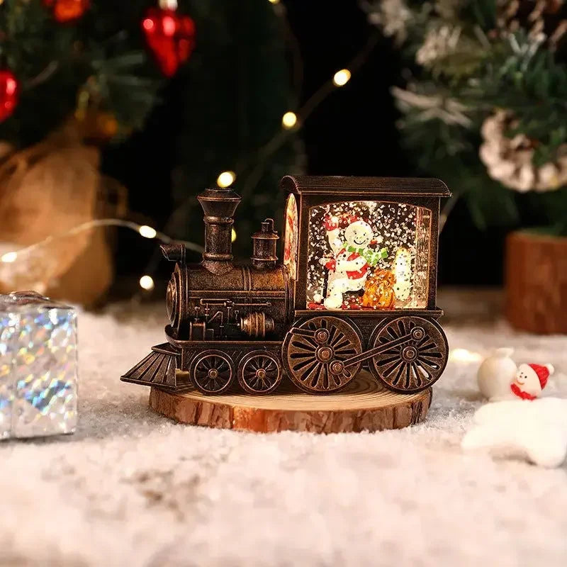 Christmas Train Snow Globe Lantern | Light-Up Holiday Decor