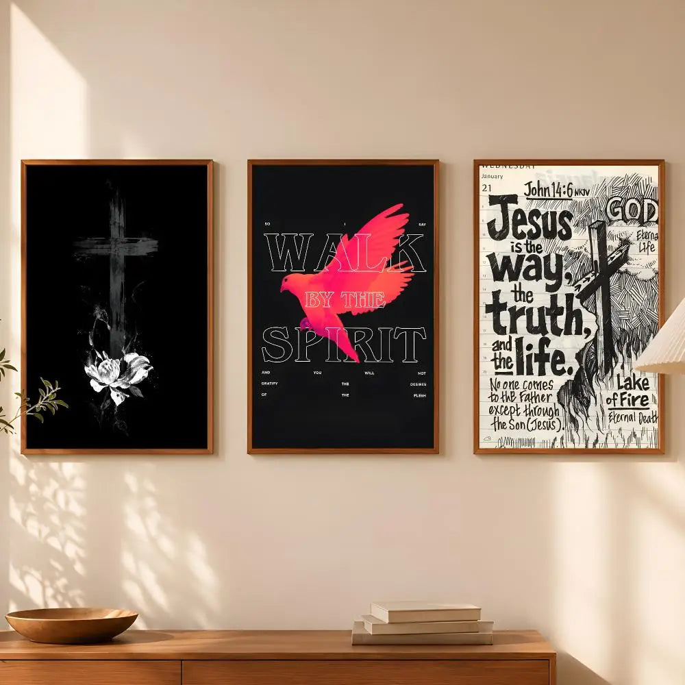 Bible Verse Jesus Christ Christian Wall Art Poster | Waterproof