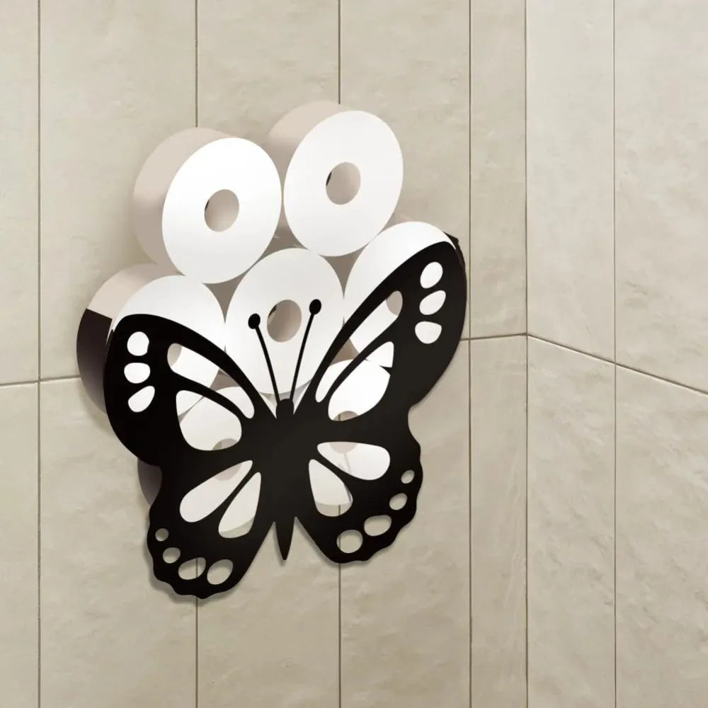 Forest Bear Metal Toilet Paper Holder – Black Wall Mount 8 Roll