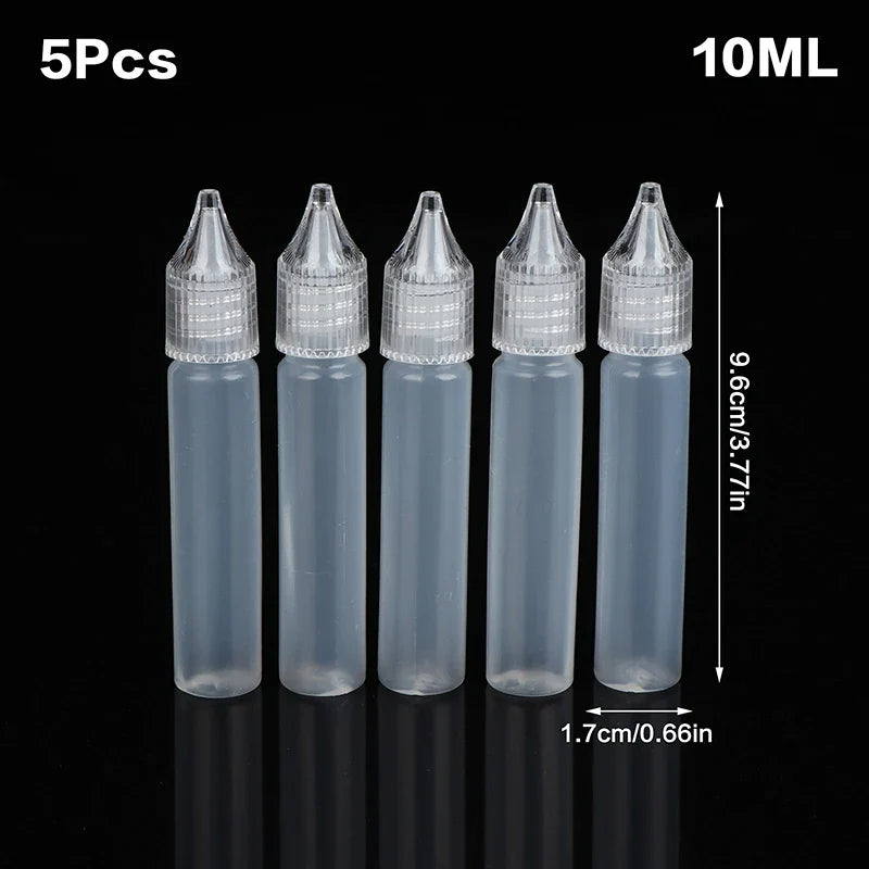 5-Pack Refillable Dropper Bottles 10–50ml | Pen Tip Design