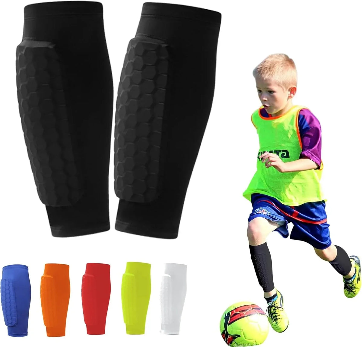Soccer Shin Guards Calf Compression Sleeve | Youth & Adult