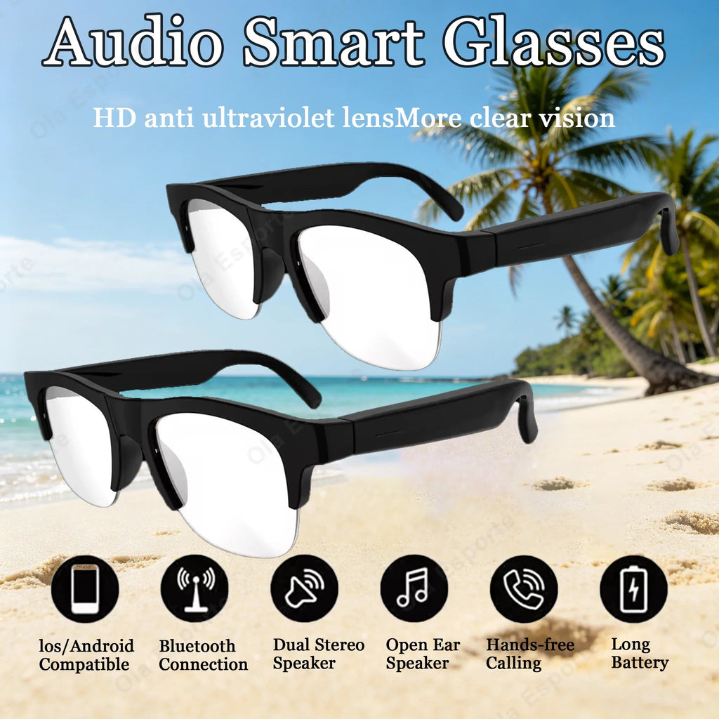 Bluetooth Smart Glasses UV Polarized Sunglasses & Headphones