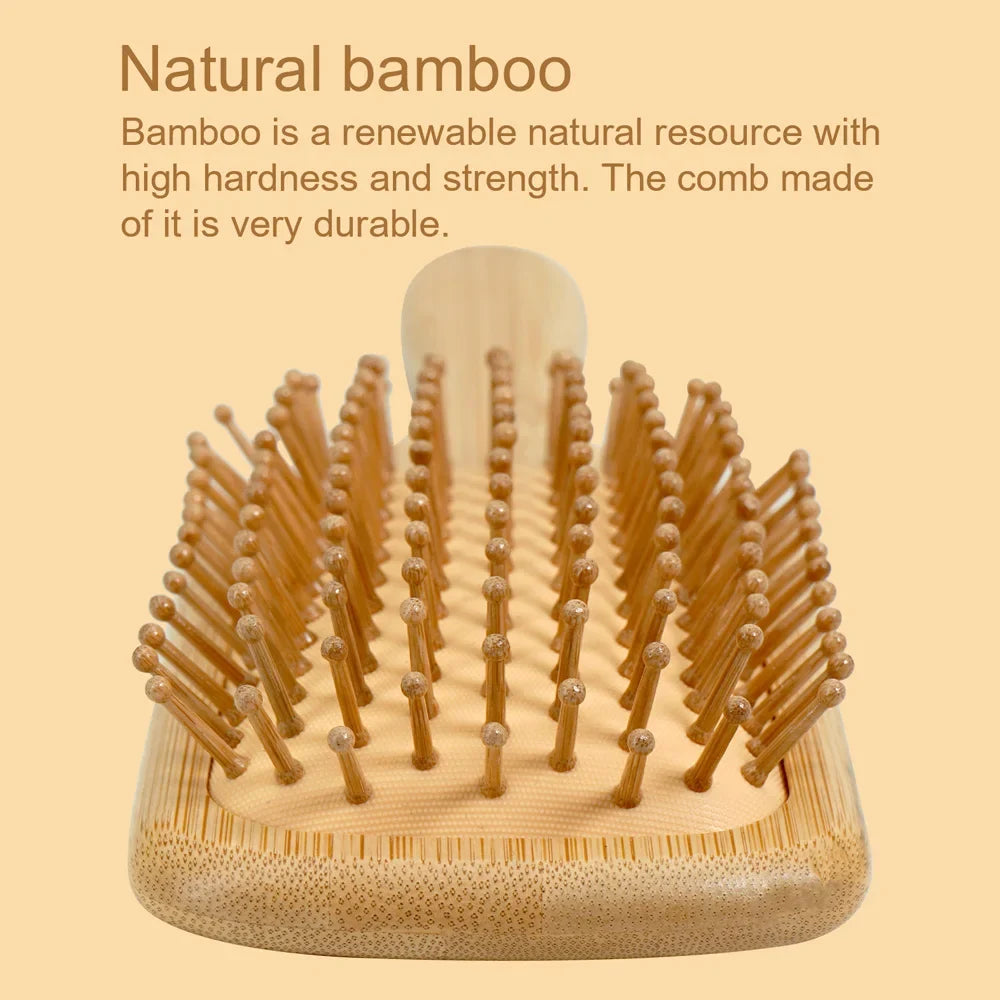 Natural Bamboo Air Cushion Hair Brush – Anti-Static Massage Comb