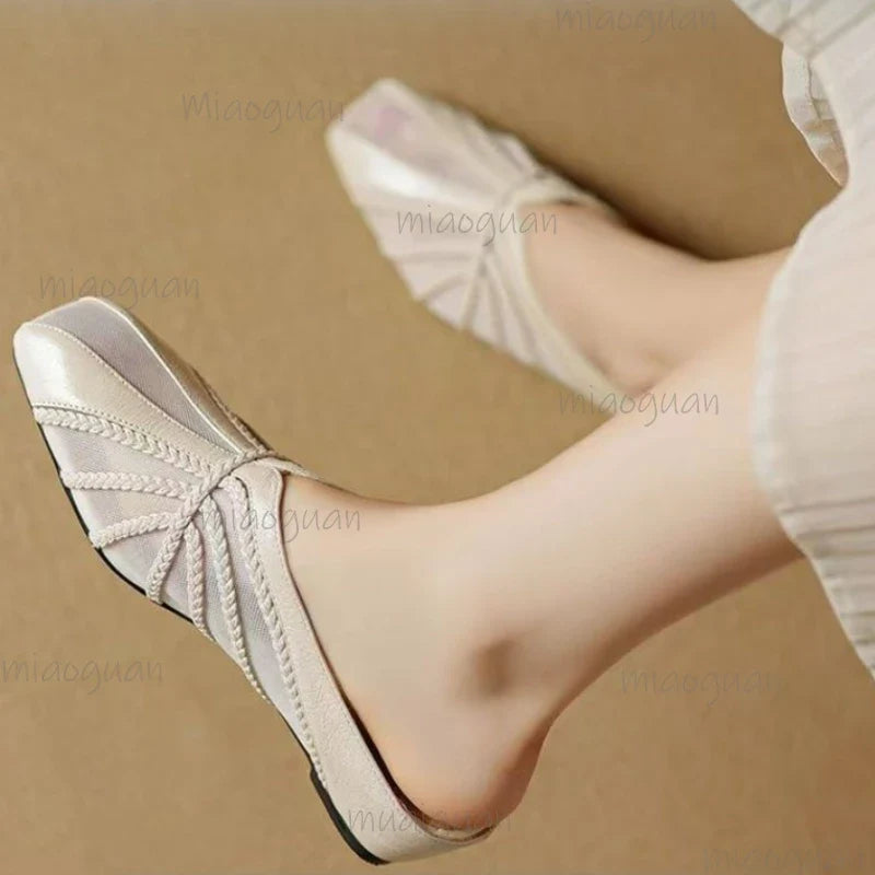 Women's Mesh Wedge Mule Slippers – Breathable Summer Shoes