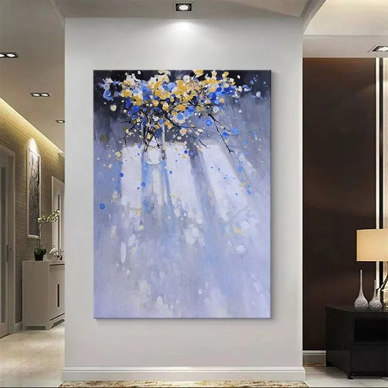 Purple Flowers Hand-Painted Oil Painting on Canvas Wall Art