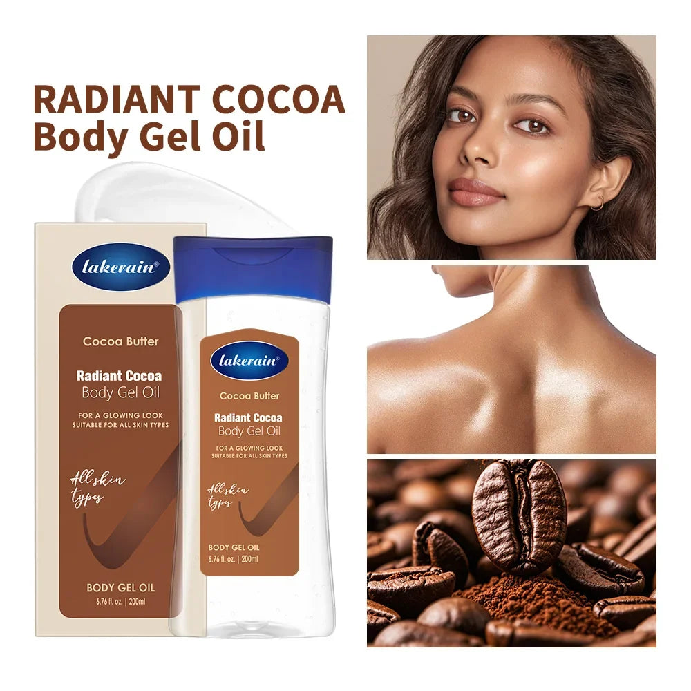 Lakerain Cocoa Body Oil Gel – Moisturizer for Dry Skin 200ml