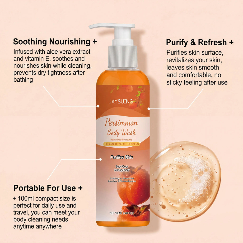 Persimmon Shower Gel – Exfoliating & Deodorizing Body Wash 100ml