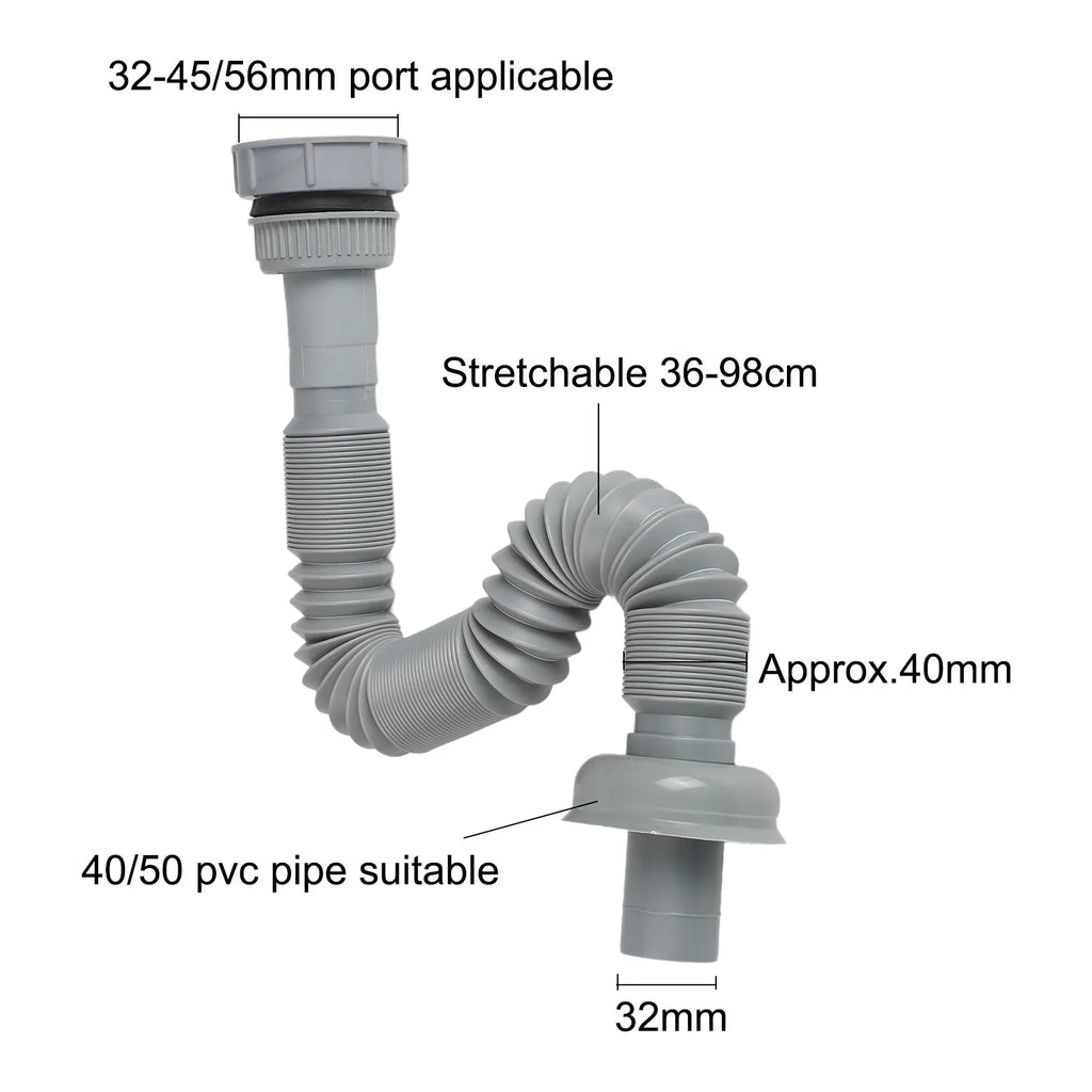 Expandable Sink Drain Pipe 32/45/56mm | ABS Connecting Hose