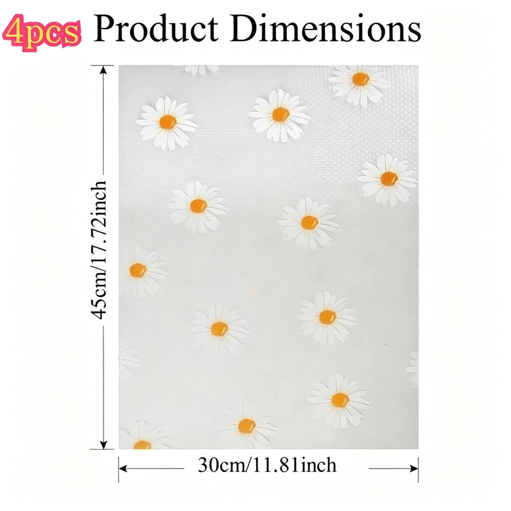 4-Pack EVA Fridge Shelf Liner Pads – Waterproof & Washable