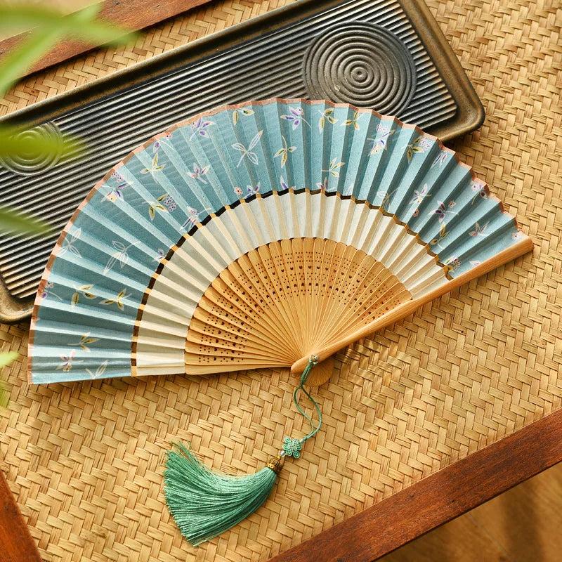Japanese Kimono Folding Fan Small Lady Portable Summer Daily Dance