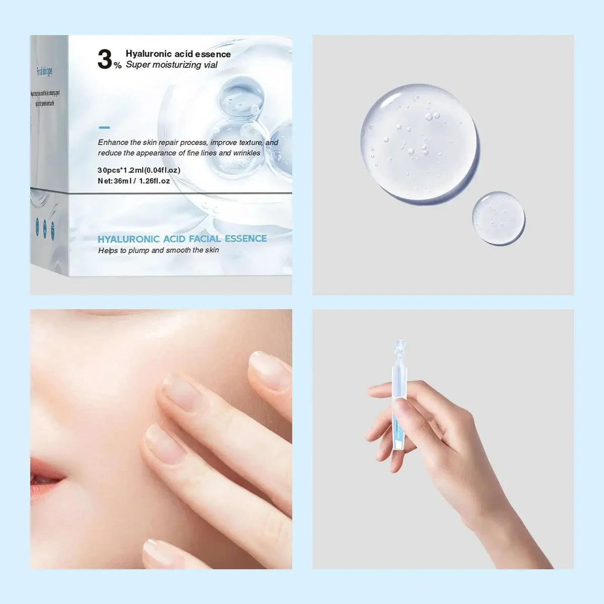 Hyaluronic Acid Face Serum – 3D Moisturizing Lifting Essence