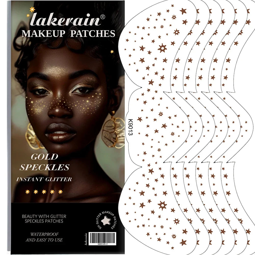 Glitter Freckle Face Tattoo Patches – 6 Sheets Sparkle Makeup