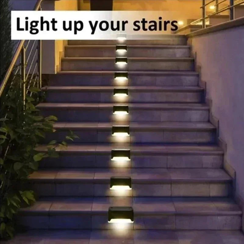 Solar Deck Lights Outdoor IP66 Waterproof LED Step & Stair Lamps