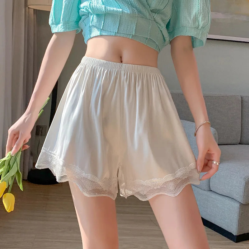 Women's Lace Safety Shorts – Breathable No-Roll Hem Underlayer
