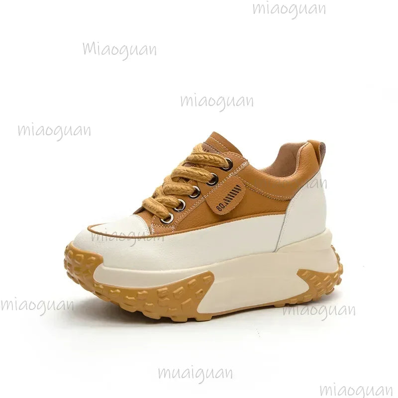 Women's 7cm Wedge Platform Sneakers – Chunky Heel Sport Shoes
