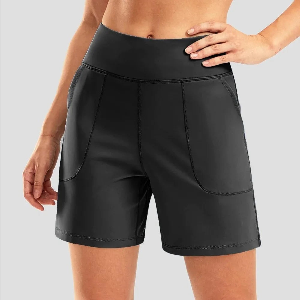 Women's High Waist Running Shorts – Quick Dry with Pockets