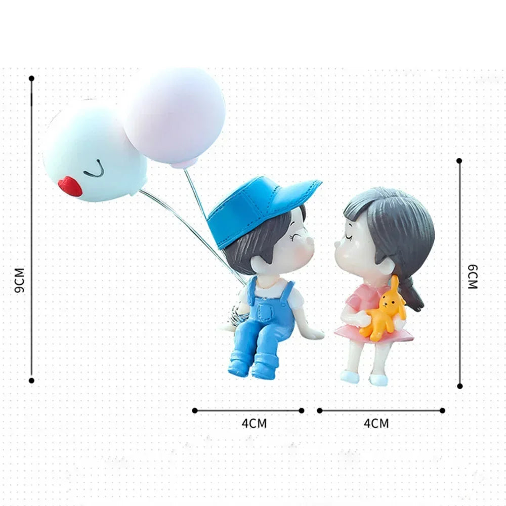 Cute Cartoon Couples Action Figure Figurines Balloon Ornament Desktop