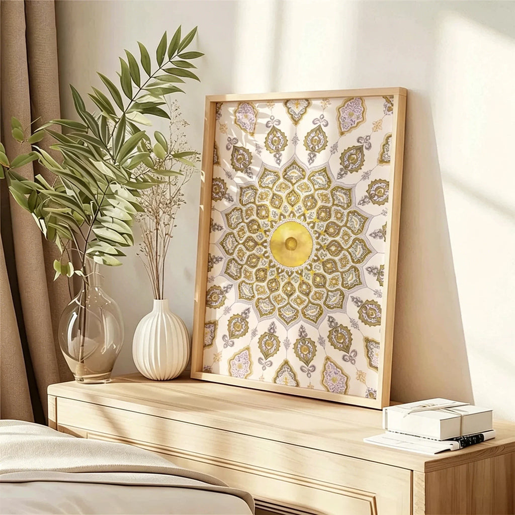 Islamic Mandala Canvas Wall Art Print | Modern Home Decor