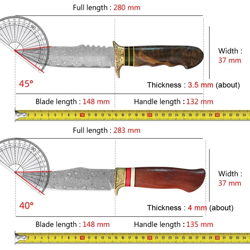 InLeung VG10 Damascus Steel Chef Knife | Wood Handle