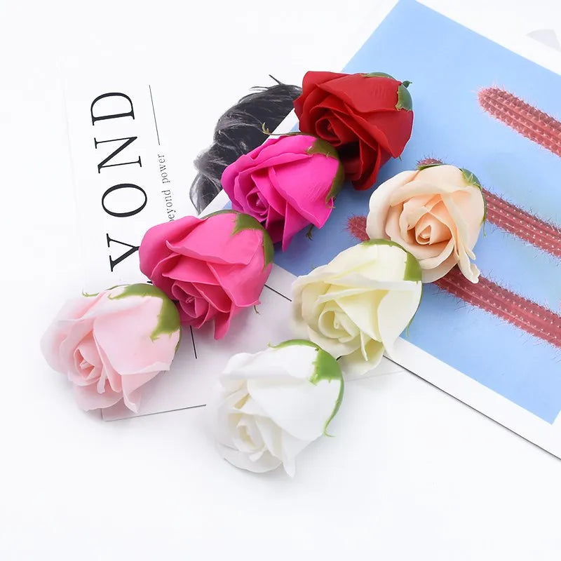 Artificial Soap Rose Flowers 50/100 Pcs – Wedding DIY Decor