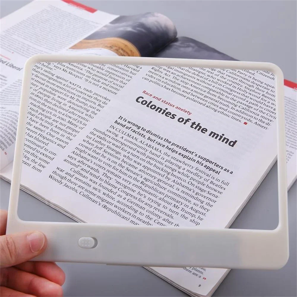 3X Full Page LED Magnifier Sheet for Reading & Crafts