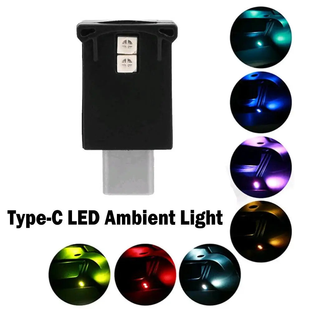 Type-c Adjustable Interior Atmosphere Lamp Car LED Ambient Light 8
