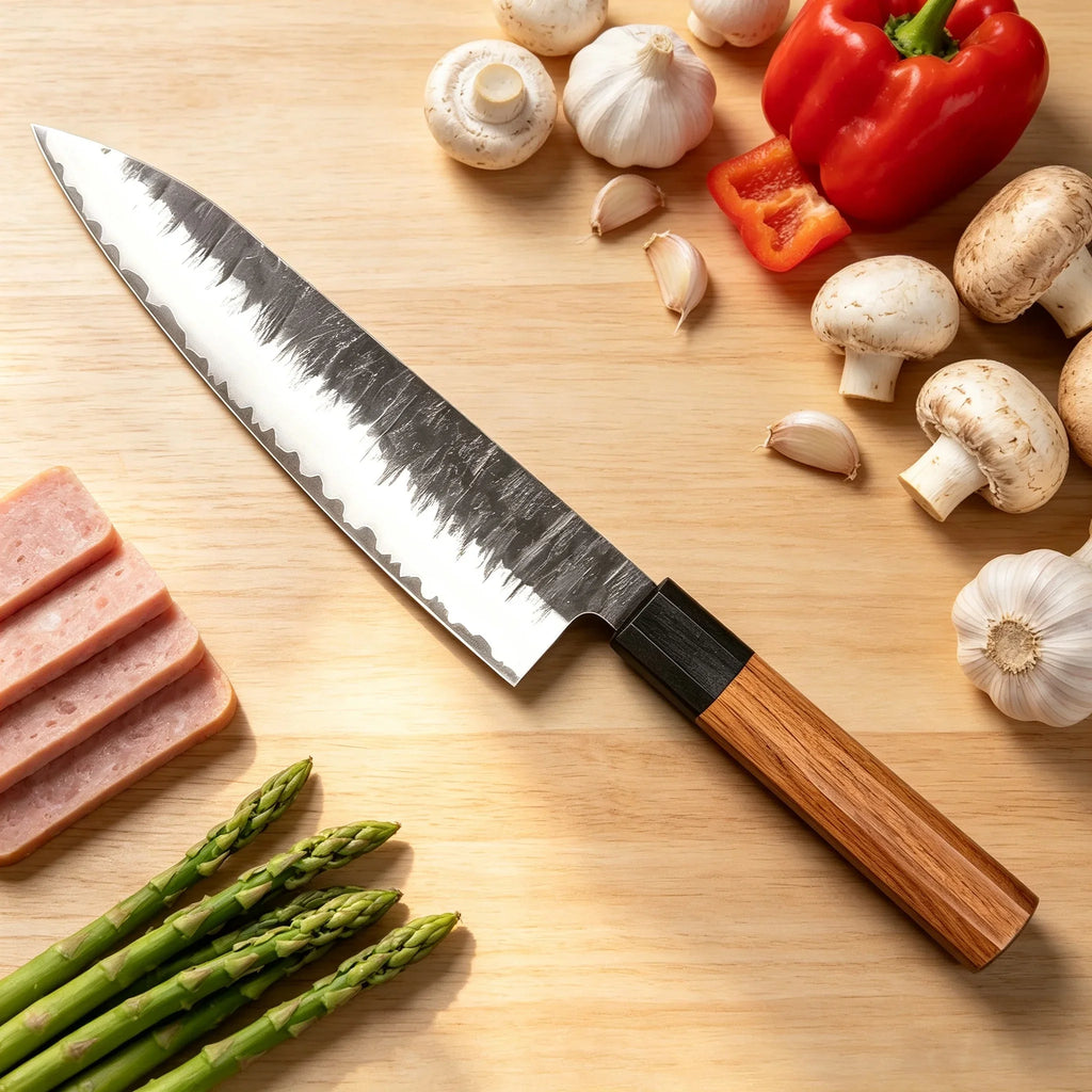 Hand Forged Japanese Chef Knife – Clad Steel Sushi Slicer