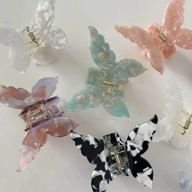 Butterfly Hair Claw Clip – Retro Colorful Acetate Clamp
