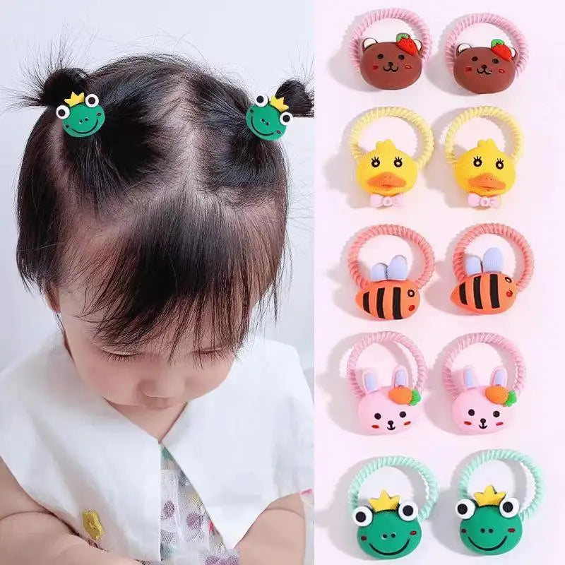10-Piece Girls Kids Hair Clips & Elastic Hair Bands Set