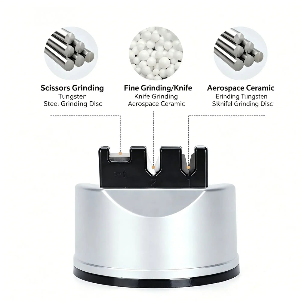 PLYS Knife Sharpener with Suction Cup – Tungsten & Ceramic