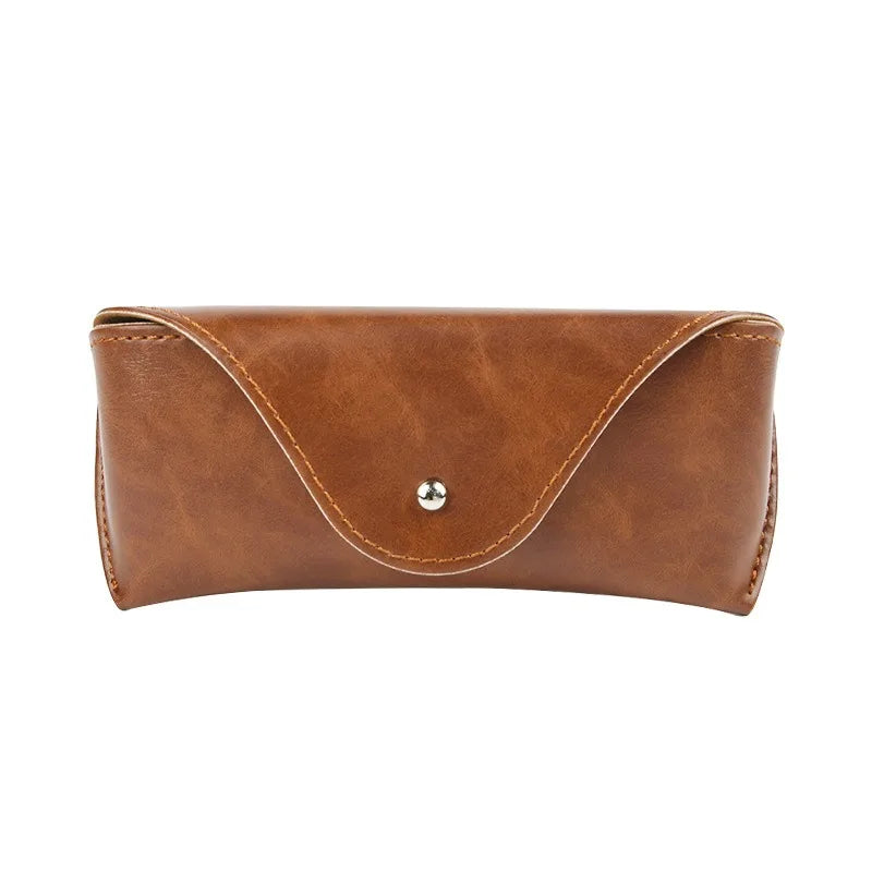 Faux Leather Eyewear Case Portable Snap Button Glasses Box Handmade