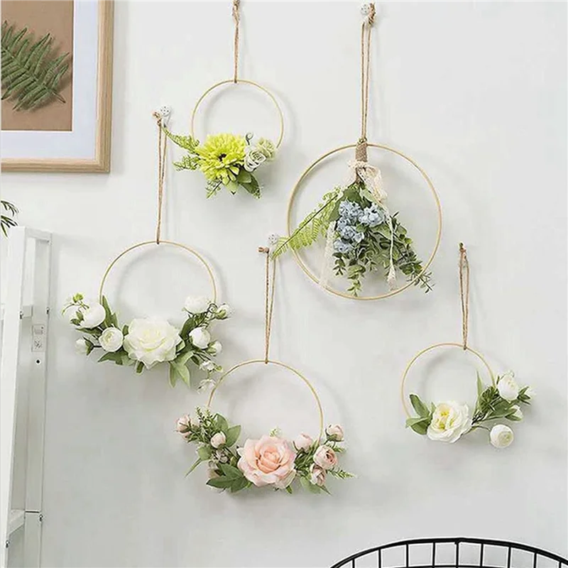 A36T-Bamboo Floral Hoop 3 Sizes Dream Catcher Bamboo Wood Circle Ring