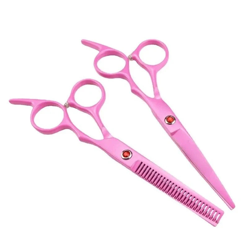 6-Inch Color Coated Hair Cutting Scissors & Thinning Shears Set