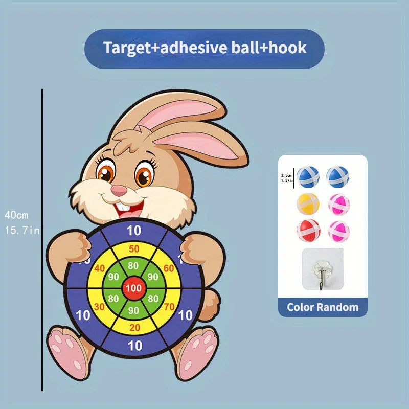 Family Interactive Toys Game Sticky Ball Dart Target Cartoon Pattern