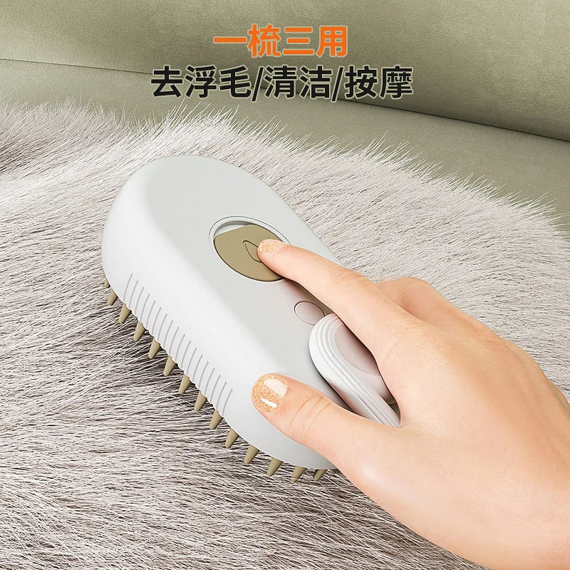 Cat Dog Pet Spray Massage Comb One-click Anti-flying Hair Bath Brush