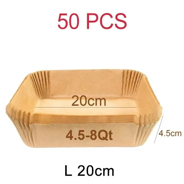 Air Fryer Parchment Paper Liners 30/50 Pcs – Square & Round