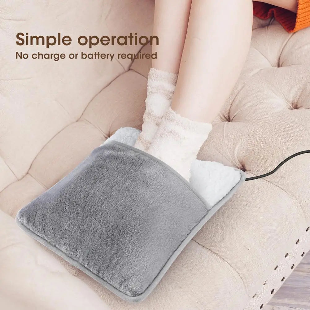USB Electric Foot Warmer Pad – Soft Plush Washable Heating Mat