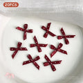 20Pcs Fabric Bow Nail Art Charms – Wave Dot DIY Decor
