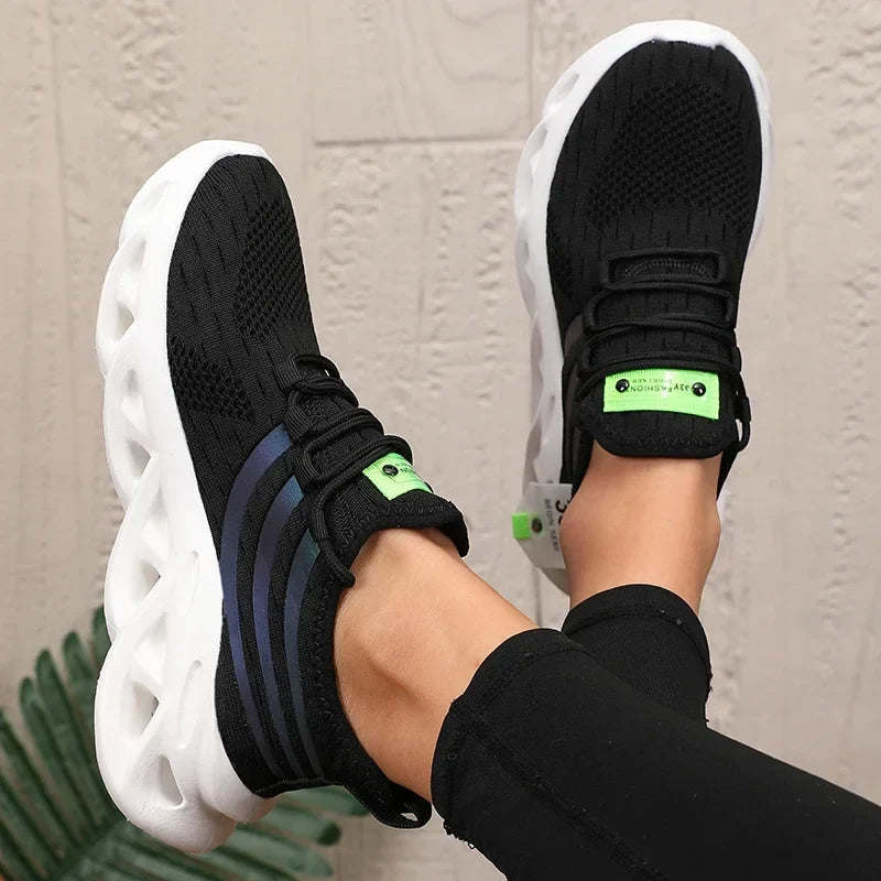 Women's Breathable Mesh Sneakers – Gym, Yoga & Casual Lace-Up