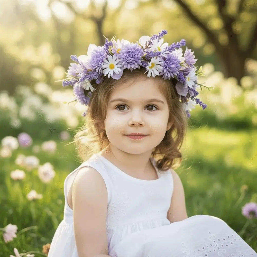 Floral Crown Bridal Headband – Flower Wreath Hair Tiara