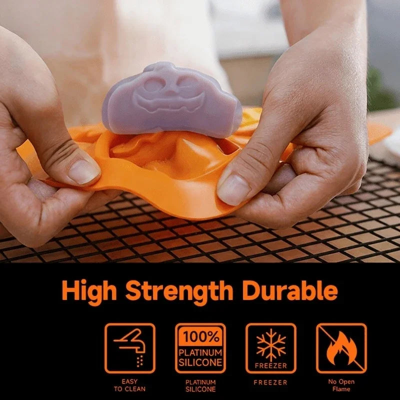 KEMORELA Halloween Silicone Mold – Skull, Pumpkin, Bat & Ghost