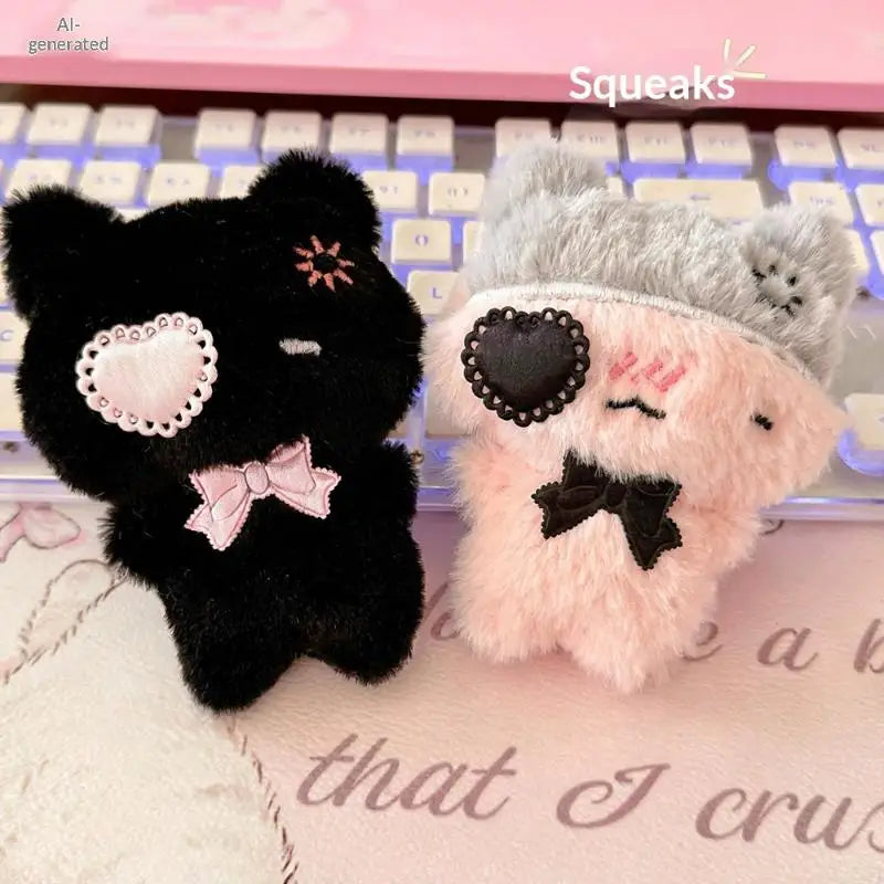 Kawaii Plush Cat Keychain – Cute Bag Charm & Backpack Pendant