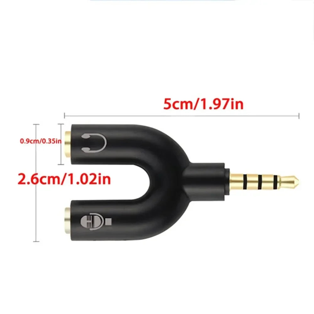 3.5mm Headphone & Mic Splitter Adapter | 1 to 2 Audio Jack