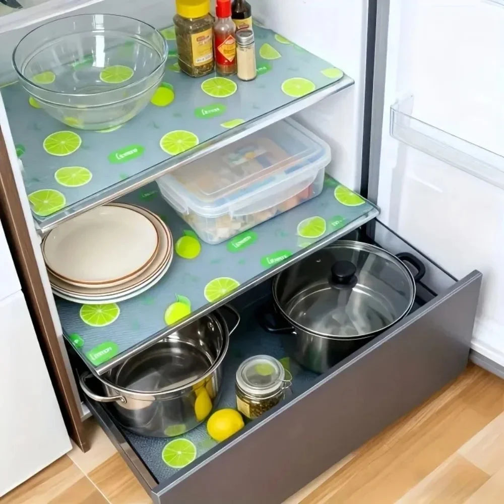 4-Pack EVA Fridge Shelf Liner Pads – Waterproof & Washable